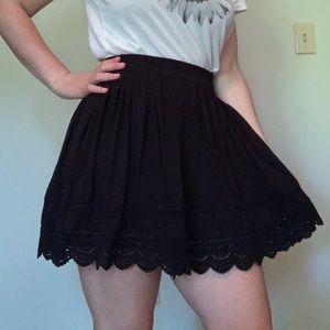 BOGO Black Lace Skater Skirt